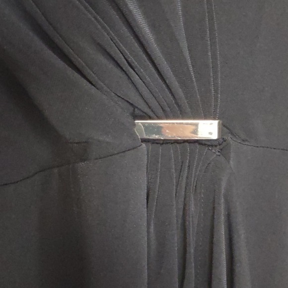 Charter Club Knit Cap Sleeve Crossover Dress Black Large - Picture 6 of 10